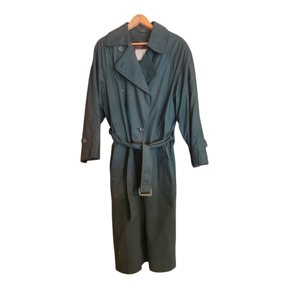 Classic Green Trench Coat by London Fog, Size 10P